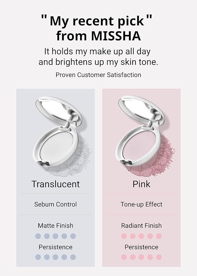 MISSHA Airy Pot Pressed Pink Powder Pact 5g/0.176 oz I Make Up Finishing Setting Powder For a Natural Radiant Finish