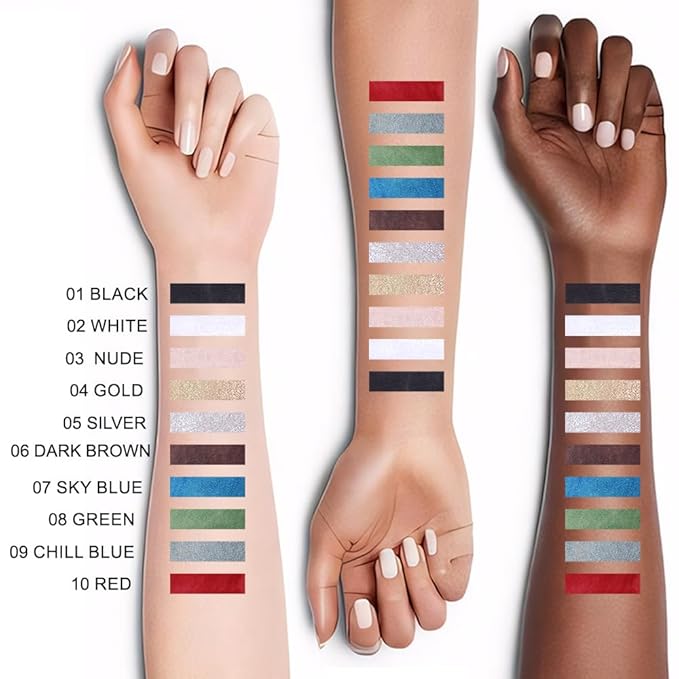 evpct 2Pcs Black Color Gel Glitter Eyeliner Pencils Set for Women Waterline Waterproof Smudge Proof lapiz de ojos delineador de ojos contra el agua Eye Liner Makeup,01# Black