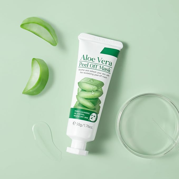 Aloe Vera Peel Off Face Mask, Cleansing Moisturizing Jelly Mask for Facials, Smooth Pores Cleasning Oil-control Enhance Skin Elasticity for Daily Skin Care, Valentine's Day Gift, 1.76oz