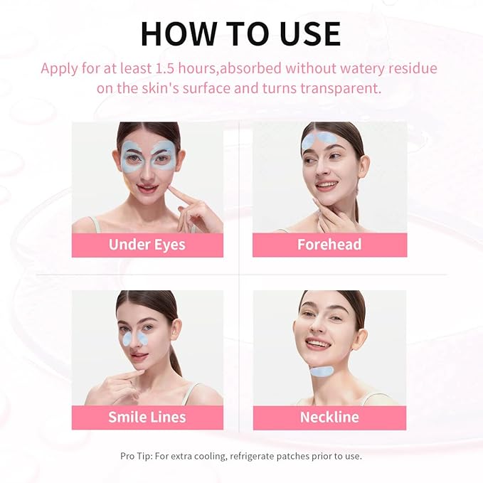 Bio-Collagen OK Eye Mask, Firming & Hydrating Under Eye Patches for Puffy Eyes and Dark Circles, Deep Moisturizing & Soothing Eye Mask for Women and Men - 6 Pairs, Mystery White