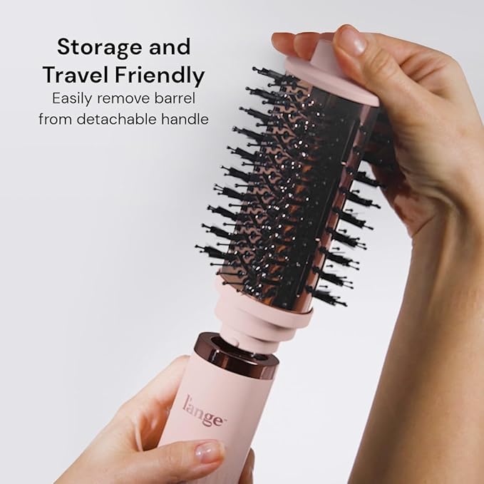 L'ANGE HAIR Multi-Volume Series Blow Dryer Brush | Interchangeable Hair Dryer Brush with Ionic Titanium Barrel for Smooth, Voluminous Styling | Black - Teardrop 65mm