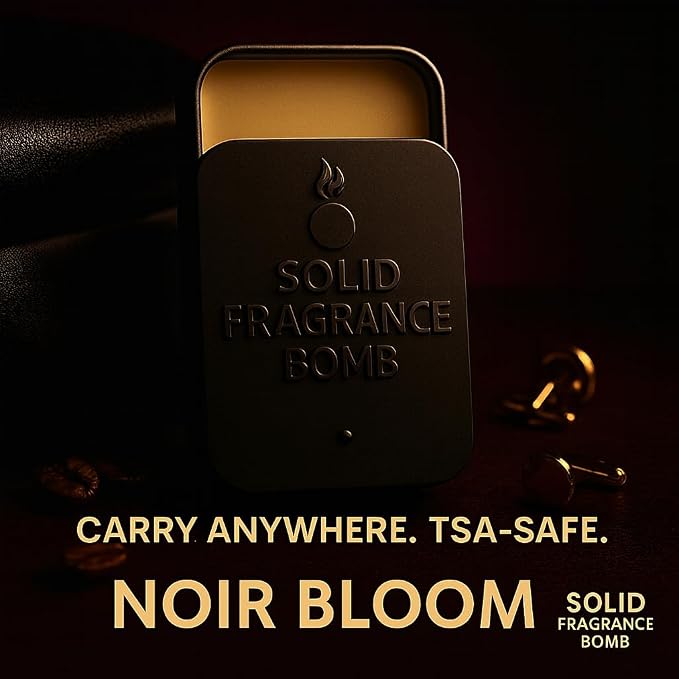 – Premium All-Natural Solid Cologne for Men & Women | Long-Lasting, TSA-Safe, Alcohol-Free, Halal, Handmade Travel Fragrance Balm (Noir Bloom)