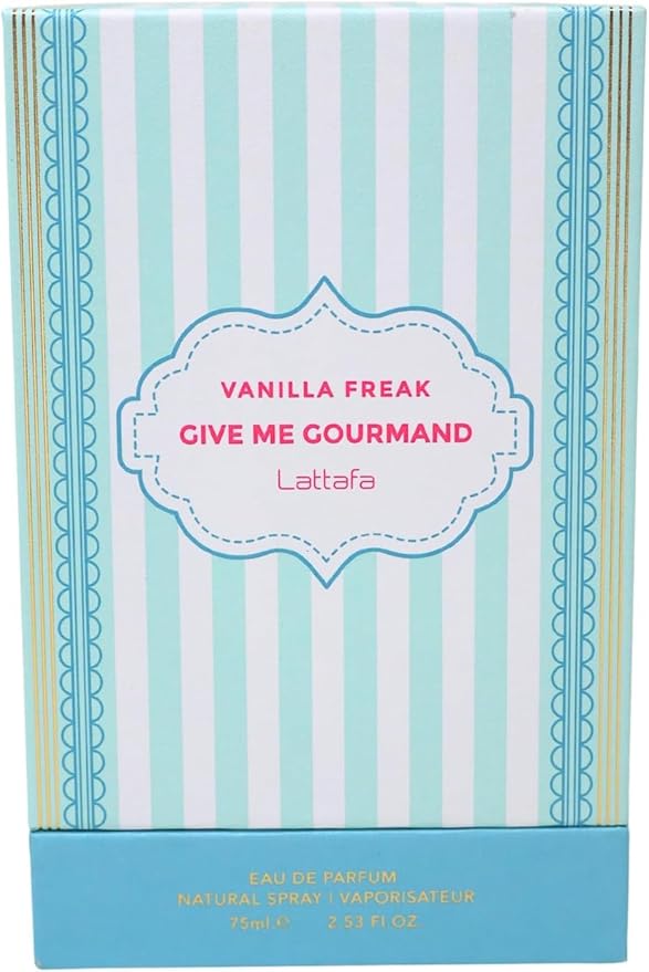 Lattafa Vanilla Freak Eau de Parfum, Give me Gourmand Collection, Unisex, Spray Form, 75ml, Vanilla Caramel Scent, Woody Notes, Long-lasting