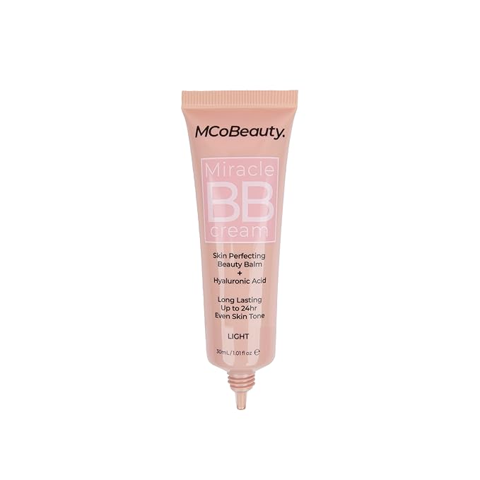MCoBeauty - Miracle BB Cream - Primes and Tints - Everyday Skin Tone Balancing Face - Contains Hyaluronic Acid and Glycerin - Cream Light Shade