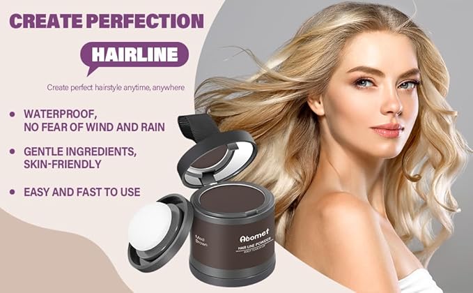 Hairline Powder Instantly Conceals Hair Loss, Root Touch Up Hair Color Powder, Hair Toppers for Women Men, Hair Fibers for Thinning Hair, Root Cover Up lasting 24 hours (Medium Brown, 0.35)