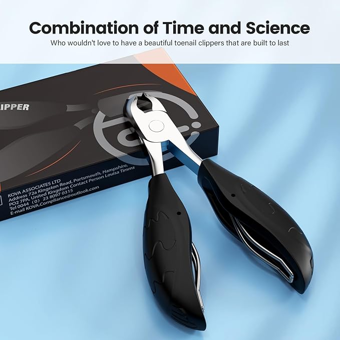 Toenail Clippers for Seniors Thick Toenails | 4-PCS Ergonomic Long Handle Non-Slip Soft grip Toe Nail Clippers Set for thick toenails | Premium Steel Heavy Duty Super Sharp Fingernail Clippers for Men