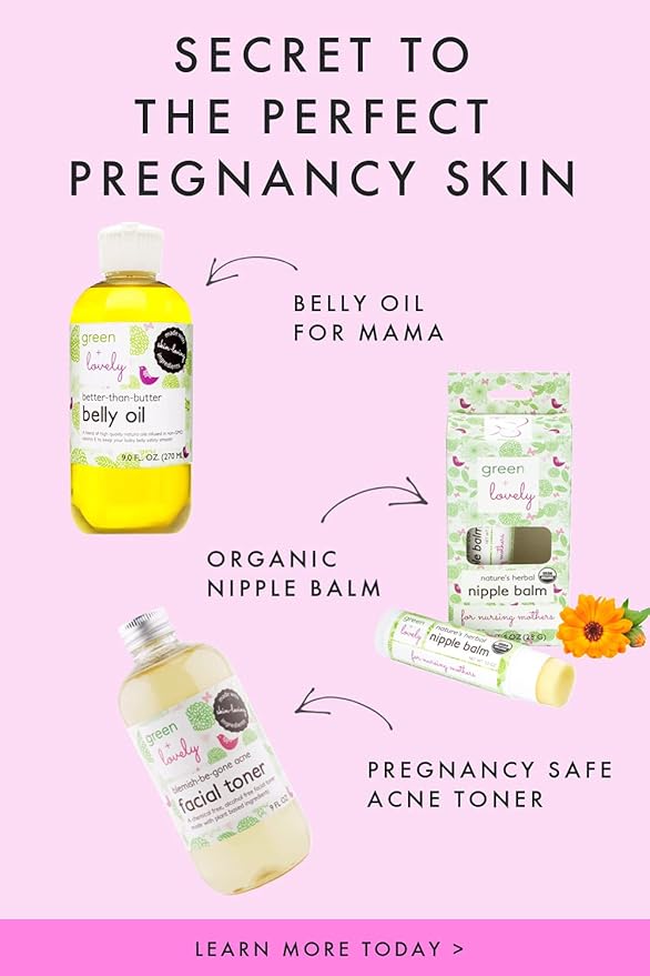Green + Lovely Better than Butter Belly Oil(Tangerine) | Pregnancy Stretch Mark Prevention | 9 fl oz. Lasts for up to 6 Months | Natural Oil and Vitamin E Enriched for Amazing Skin Pre/Post Pregnancy