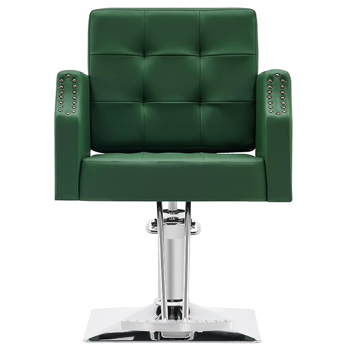 BarberPub Classic Salon Chair for Hair Stylist,Hydraulic Barber Styling Chair,Beauty Salon Spa Equipment 8818 (Green)