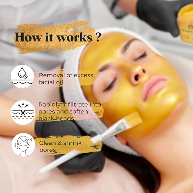 White Naturals One Day Sale 24K Gold Facial Mask, Anti-Aging Gold Face Mask For Flawless & Moisturizes Skin, Helps Reduces Wrinkles, Fine Lines & Acne Scars, Removes Blackheads, Dirt & Oils