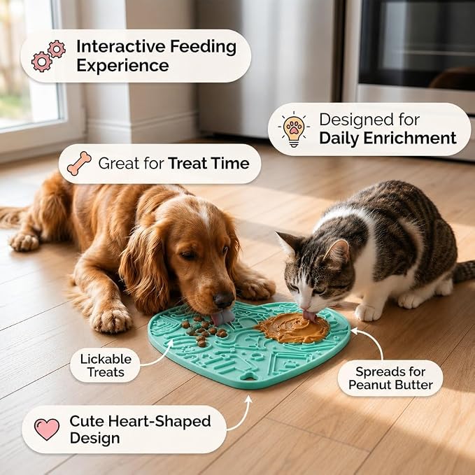 Interactive Cat Puzzle Feeder & Dog Enrichment Toy, Slow Feeder for Indoor Cats, Kittens, Puppies & Small Dogs, Treat Dispensing Food Puzzle to Encourage Foraging, Mental Stimulation & Reduce Boredom