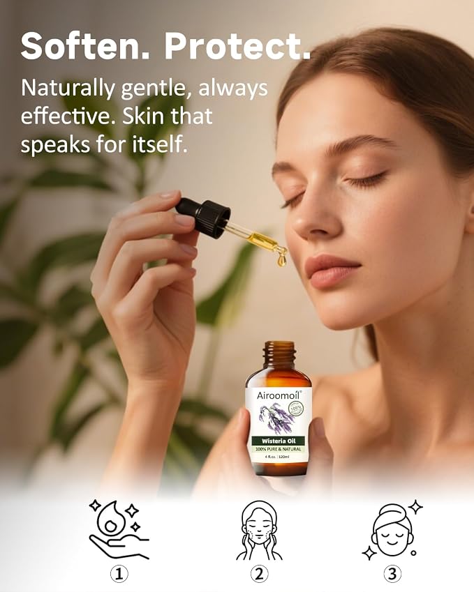 Wisteria Essential Oil 4 fl oz, 100% Pure Floral Oil for Diffusers and Home Use, Light Sweet Green Floral Aroma for Candle and Soap Making, DIY Projects, Massage Dilution, Natural Scent
