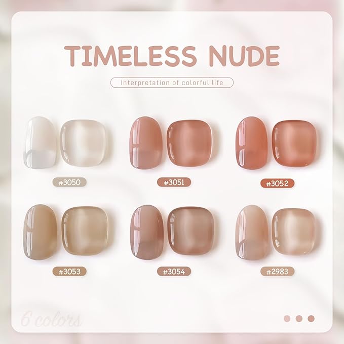 GAOY Jelly Gel Polish Set, Silky Cream Pink Nude Shades, Sheer Long Lasting Gel for Home & Salon Manicure