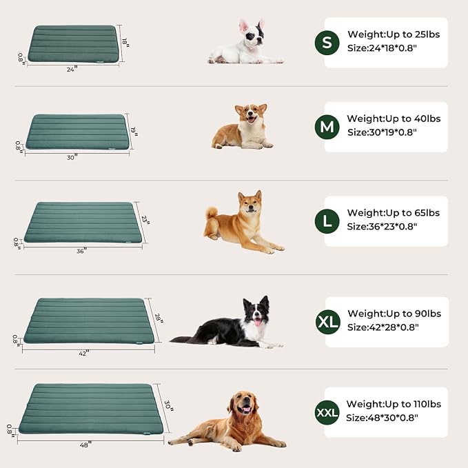 BALANCE Dog Crate Pad, Dog Foam Crate Mat Kennel Pad, Washable Water-Resistant Pet Bed Flat Dogs Cage Mat for X-Large Dogs