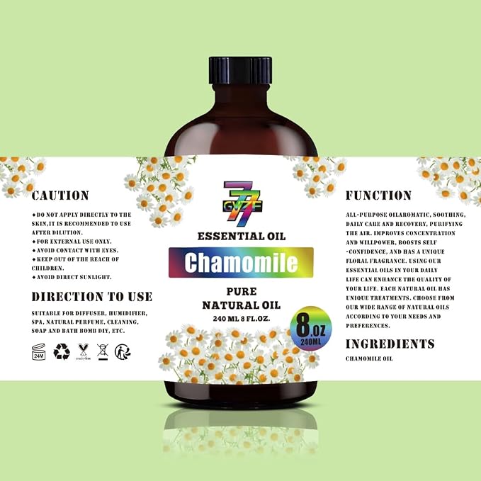 Chamomile Essential Oil,for Aroma,Diffuser,DIY-8 fl oz (240 ml) | Chamomile oil for relaxation, bath, yoga, candles, soap, humidifier, home, gift