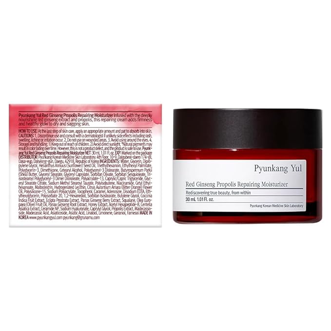 Pyunkang Yul PKY Red Ginseng Propolis Repairing Cream for Barrier Strengthening & Lasting Moisture, Ceramide-Rich Cream, Korean Skincare (1.01 Fl. oz)