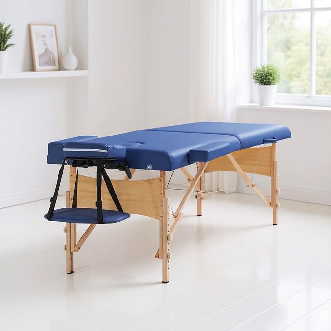 BestMassage Massage Bed Portable Massage Table 2 Folding Lash Bed Height Adjustable 28 Inch Wide Spa Table with Non-Woven Bag for Spa Footmassage Facial CareSpa Tattoo