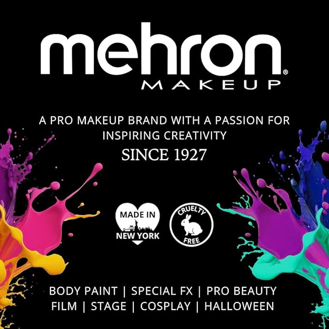 Mehron Makeup Paradise Makeup AQ Pro Size | Stage & Screen Performance, Face & Body Painting, Beauty, Cosplay, and Halloween | Water Activated Face Paint, Body Paint 1.4 oz (40 g) - Pastel Blue
