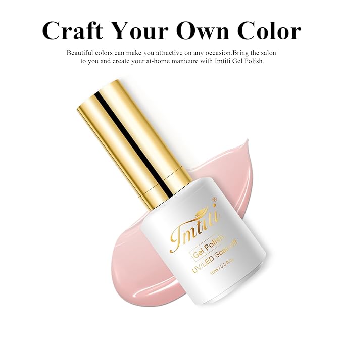 Imtiti Nude Gel Polish, 15ML Sheer Neutral Jelly Nail Polish, Translucent Spring Summer Nail Polish for Nail Art DIY Manicure