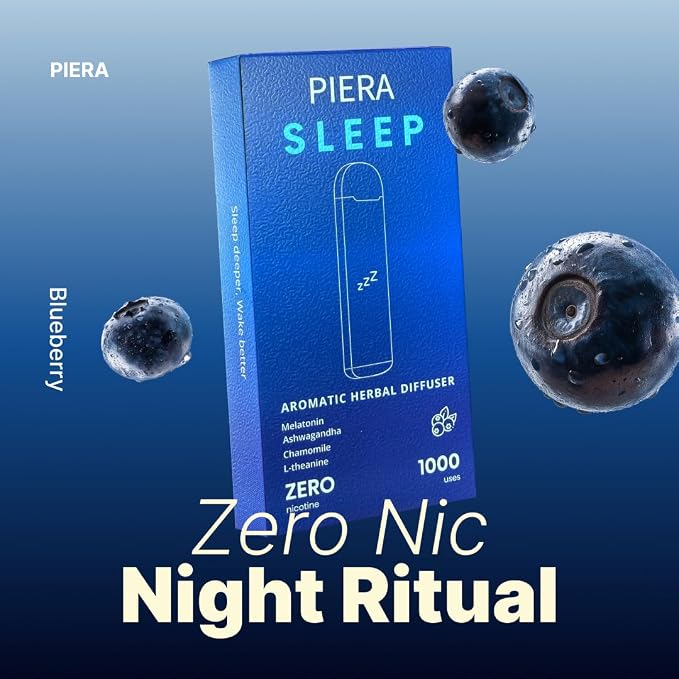 PIERA Botanical Aroma Diffuser Set, Plant-Based Botanical Scent, Non-Electronic Personal Fragrance Accessory, Detox, Sleep & Energy, 3 Sticks, 1 Pack (1, Sleep) (1, Sleep)
