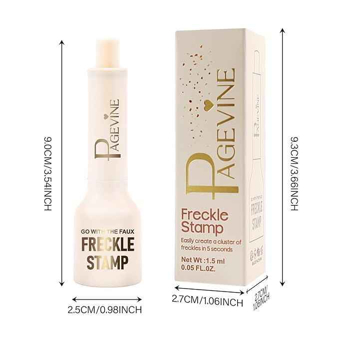 Freckle Stamp Pen, Natural Fake Freckle Makeup Pen,Waterproof Quick Dry Long Lasting Soft Faux Freckles, Lifelike Magic Stamp Marker for Sunkissed Makeup (Dark)