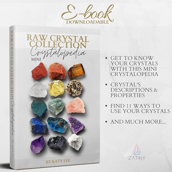 Crystals and Healing Stones Premium Kit Wooden Box - Chakra Stones Healing Crystals Set, Rose Quartz, Amethyst Cluster, Quartz Points, Chakra Pendulum (Raw Crystal Collection)