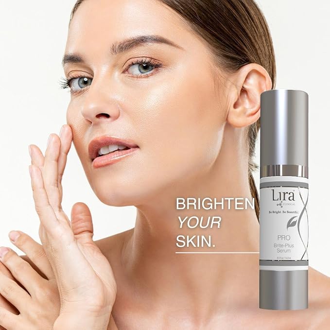 Lira Clinical PRO Brite-Plus Serum - Hydration & Dark Spot - Tranexamic Acid Serum, Ferulic Acid & Vitamin C - Brightens, Firms & Minimizes Pores & Skin - For All Skin Types - 0.5 fl oz