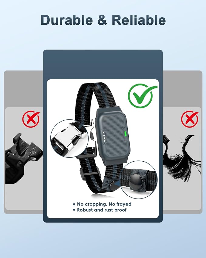 Shock Collar for Dogs, Dog Training Collar with Remote Control | IP67 Waterproof Receiver, Beep, Vibration, Safe Static Modes, Rechargeable,Adjustable Fit for 15–110 lb Dogs