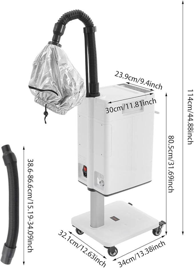 110V 500W Nano Hair Steamer Machine, Professional Micro Mist Salon Hair Processor, Salon Spa Equipment Vertical Nano Hair Steamer for Deep Hair Care Repair, Hair Styling