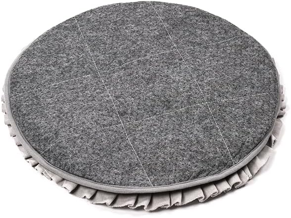 Dog Snuffle Mat Interactive Round Shape Sniff Feeding Food Mats Pet Foraging Treat Dispenser Toy Slow Feeder for Dogs Rabbits (Grey/White)