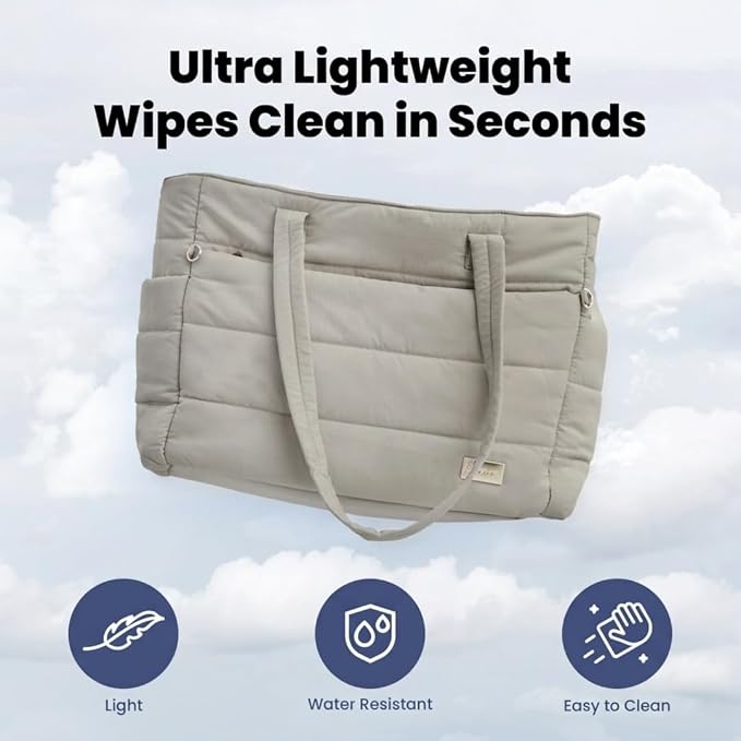 Rubyloo Puffer Dog Travel Bag for Dog Moms, Diaper Bag with Travel Bowls