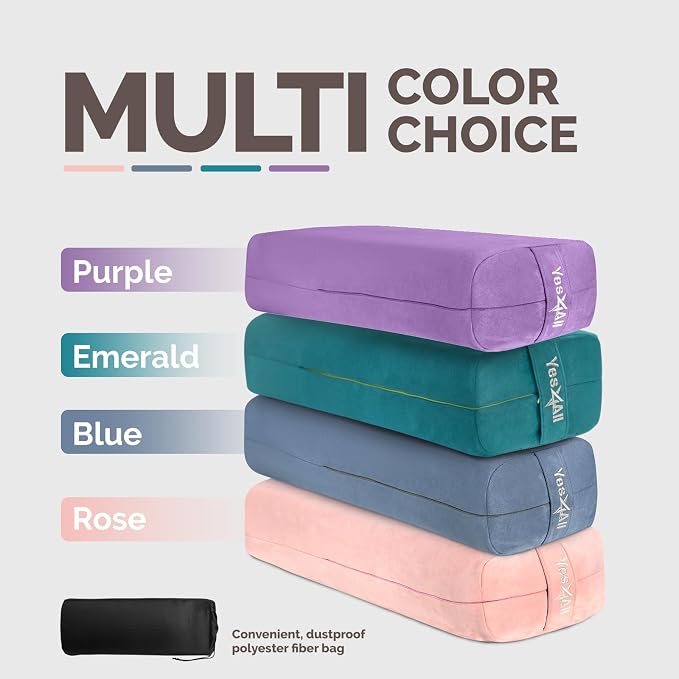 Yes4All Triple-Layer Sponge Yoga Bolster Pillow for Restorative Yoga & Meditation - Versatile Yoga Support Pillow, Balance & Poses Modification