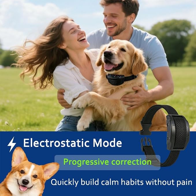 No Bark Collar for Dogs,Training clicker kit, Smart Progressive Anti Barking Collar-7 Level Adjustable Sensitivity, Automatic Dog Bark Collar, Safety Protection, Collar for Small Medium Large Dogs