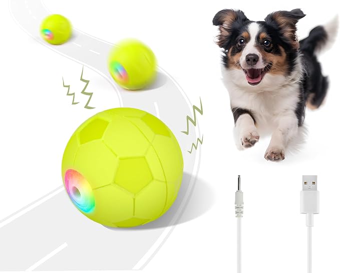 ALL FOR PAWS Interactive Dog Toy, Smart Moving Ball with 2 Play Modes, E-TPU Material, USB Rechargeable Motion-Activated Bouncing Ball for Medium Large Dogs, Automatic Rolling Keeps Dog Busy