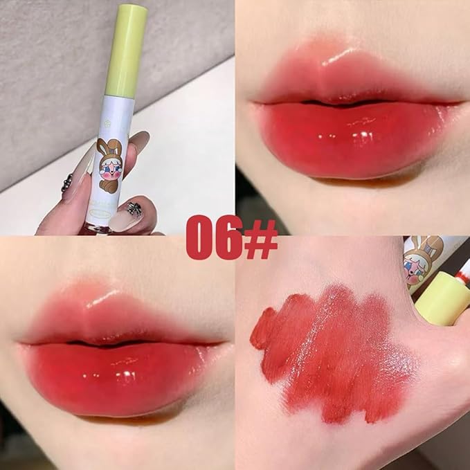 6Pcs Hydrating Lip Gloss Set, High Shine Glass Finish Korean Lip Glaze, Glowy Tint | Lip-Plumping, Naturally Moisturizing, Lightweight, Glow-Boosting Water Mirror Liquid Lipstick,Natural Makeup