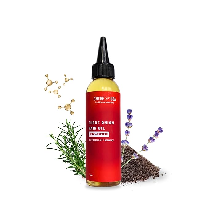 Original Chebe Hair Oil with Onion Oil (4oz) - Supports Thicker, Fuller Hair & Helps Reduce Breakage – Moisturizing Oil with Fenugreek and Rosemary Oil Authentic Chebe for All Hair Types |ChebeUSA