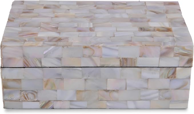 Perilla Home Home Decor Decorative Storage Wooden Box Organizer Tool Stash Card Craft Treasure Trinket Memory Keepsake Jewelry Box for Men and Women, Gifts For All, Mother of Pearl