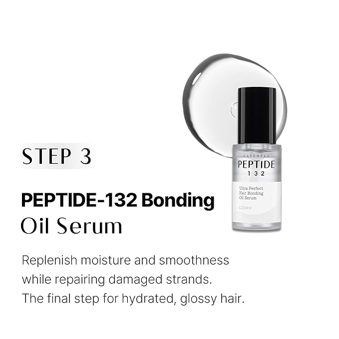 COSRX PEPTIDE 132 Hair Care Trio - Hair Bonding Shampoo, Treatment & Oil Serum, Bond Repair Treatment for Damaged, Dry Hair, Daily Scalp Treatment for Dandruff, Dry, Itchy or Flaky Scalp