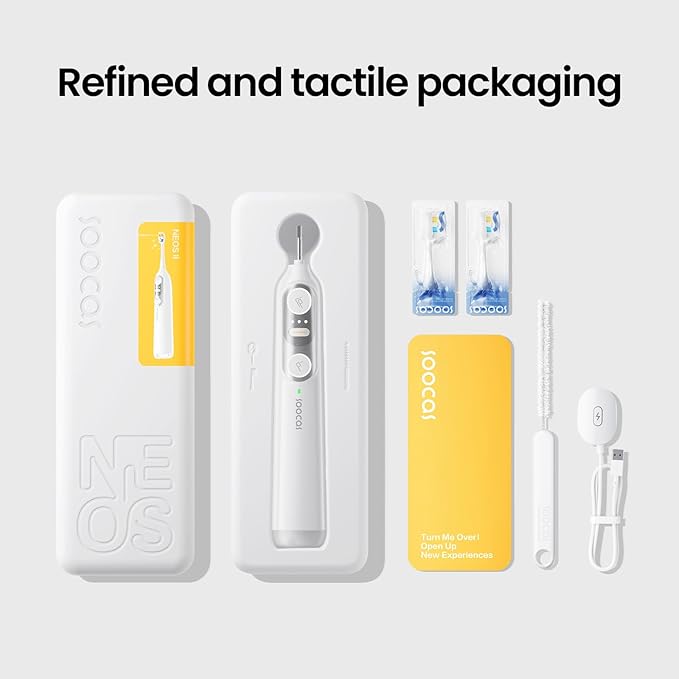 Soocas NEOS II - Electric Toothbrush with Water Flosser, Sonic Electric Toothbrush for Adults, Cordless Water Flosser for Travel, Portable Oral Irrigator, Up to 100% Plaque Removal, Pearl White