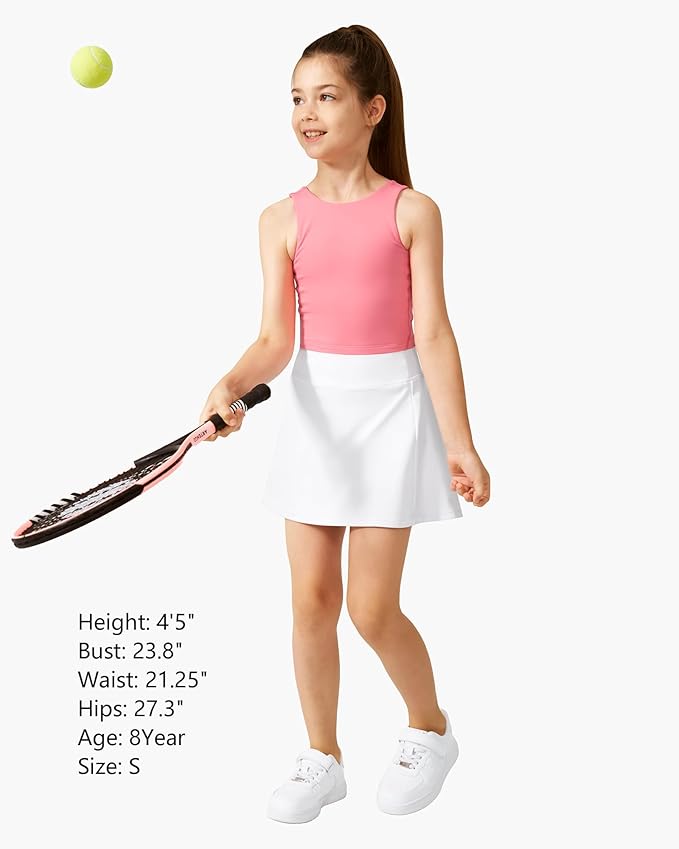 Stelle Girls Tennis Skirts with Pockets Athletic Skorts Inner Shorts High Waisted Sports Golf Running Skirt