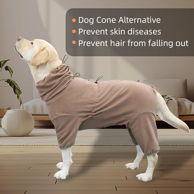 Dog Pajamas for Large Dogs,Extra Large Stretch, Suitable for Adult, Medium-Sized Dogs, Large Pet Jumpsuit Four-Legged Dog Clothes, Pet Clothing. (Coffee Color, 6XL)
