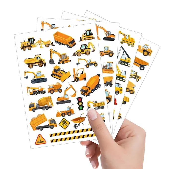 4 Sheets Cars Temporary Tattoos Colorful Trucks Vehicles Fake Tattoos Styles Mixed Cartoon Car Tattoos Cute Cranes Construction Trucks Stickers for Kids Boys Girls Body Art Makeup