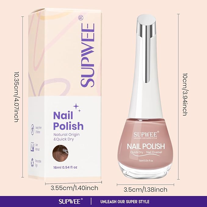 Nude Quick Dry Nail Polish, 16ml Air Fast Dry Regular Nail Polish Lacquer High Glossy Fall Finger Nail Manicure DIY Nail Art Salon Gift for Women Girl