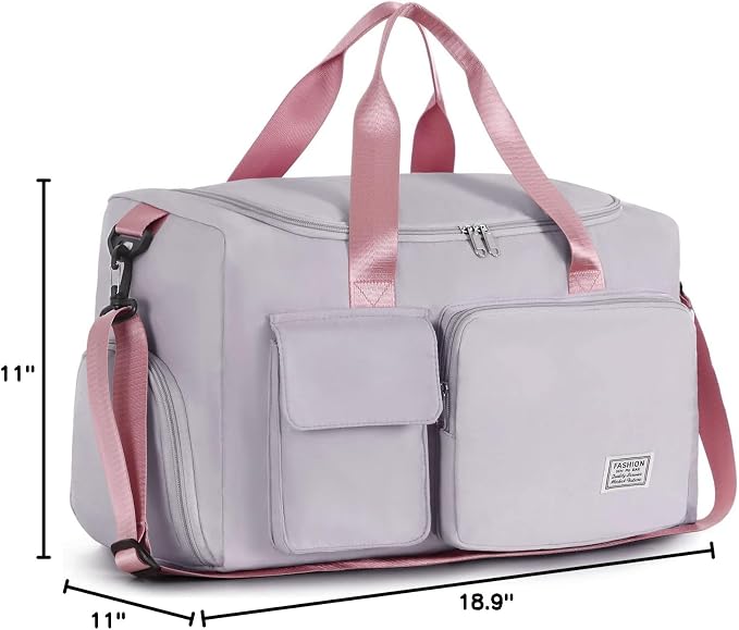 FIORETTO Women's Gym Duffle Bag with Shoes Compartment, 30L Capacity, Ideal for Travel, Gym, Sports, Duffel, Weekender