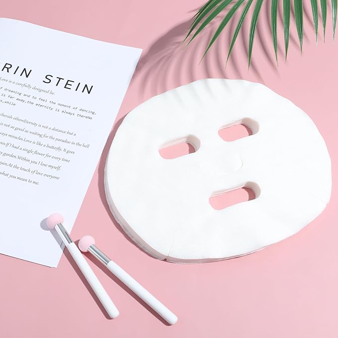 100 Pieces Diy White Facial Mask Pre-cut Spa Skin Care Skin Fiber Mask Sheets for Home Beauty Salon