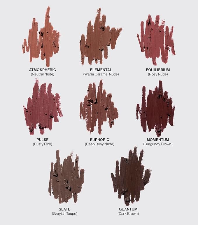 MAKE Beauty Continuum Lip Liner – Long Lasting Creamy Liner with Velvet Matte Finish – Includes Built-In Sharpener and Blending Brush – Highly Pigmented Warm Caramel Nude Lip Color – Shade, Elemental