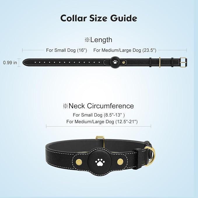 GPS Tracker for Dogs – Smart Dog Collar & Pet Tracker with Real-Time Location, No Monthly Fee, Unlimited Range (iOS & Android) – Fits Small to Large Dogs(Locator Included) (Black)