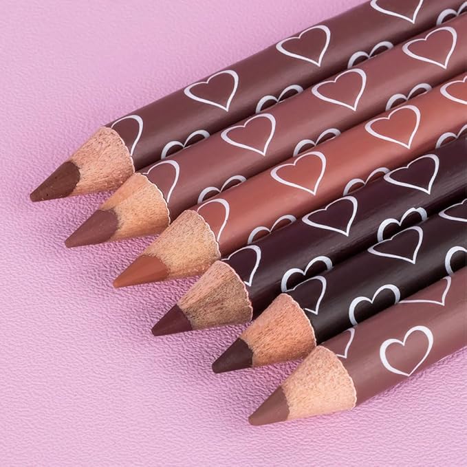 6Pcs Dual-Ended Dual-Colored Matte Lipstick Crayon Lip Liner pencil Set,Creamy & Hydrating Matte Lip Pencil, Smudge-Proof, Long-Wear Waterproof Lipstick to Create Perfect Lip Makeup (6pcs) Set #02