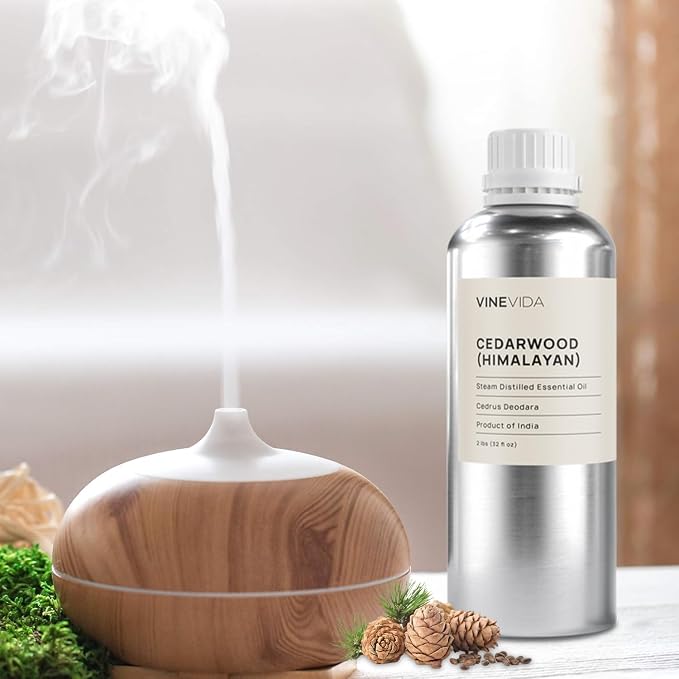 VINEVIDA Cedarwood Himalayan Essential Oil 32 oz - Undiluted Cedarwood Oil 32 oz - Cedarwood Candle Oil Scent - DIY Candle Scents for Candlemaking - Bulk Essential Oil for Soap Making