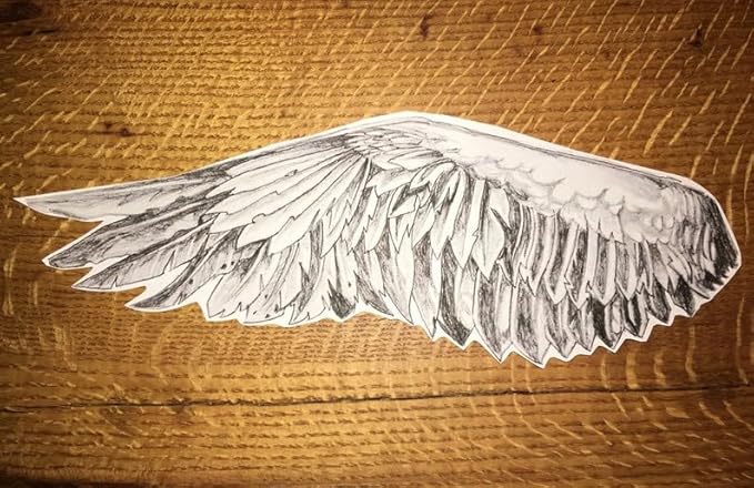 Angle WingTemporary Tattoos -2PCS Fake Body Art Decals, Waterproof Decorative Transfer Stickers (Sing wing)