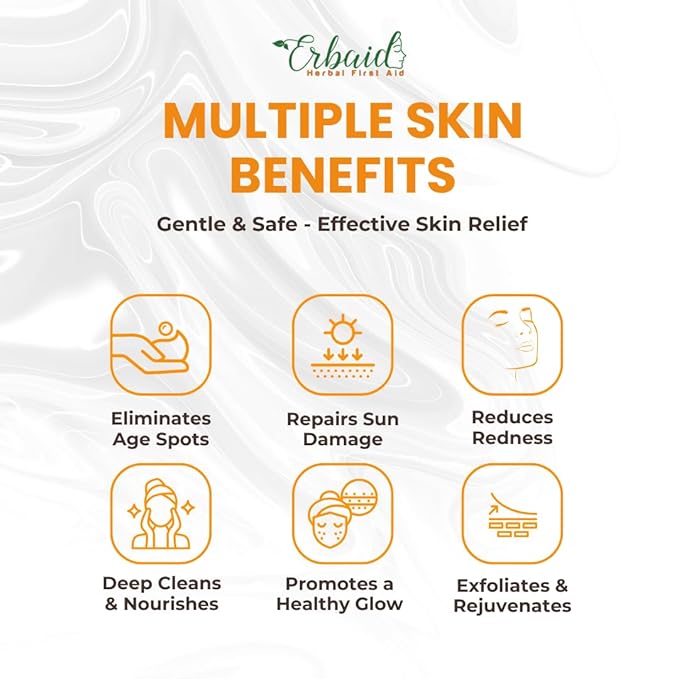 Erbaid Papaya Soap Face & Body Wash – Skin Brightening Papaya Soap Bar for Dark Spots – Reduce Acne, Cleanse Scars, & Even Tone – with Turmeric, Kojic Acid & Essential Oils – for All Types